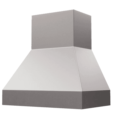 Piramide custom metal range hood shape