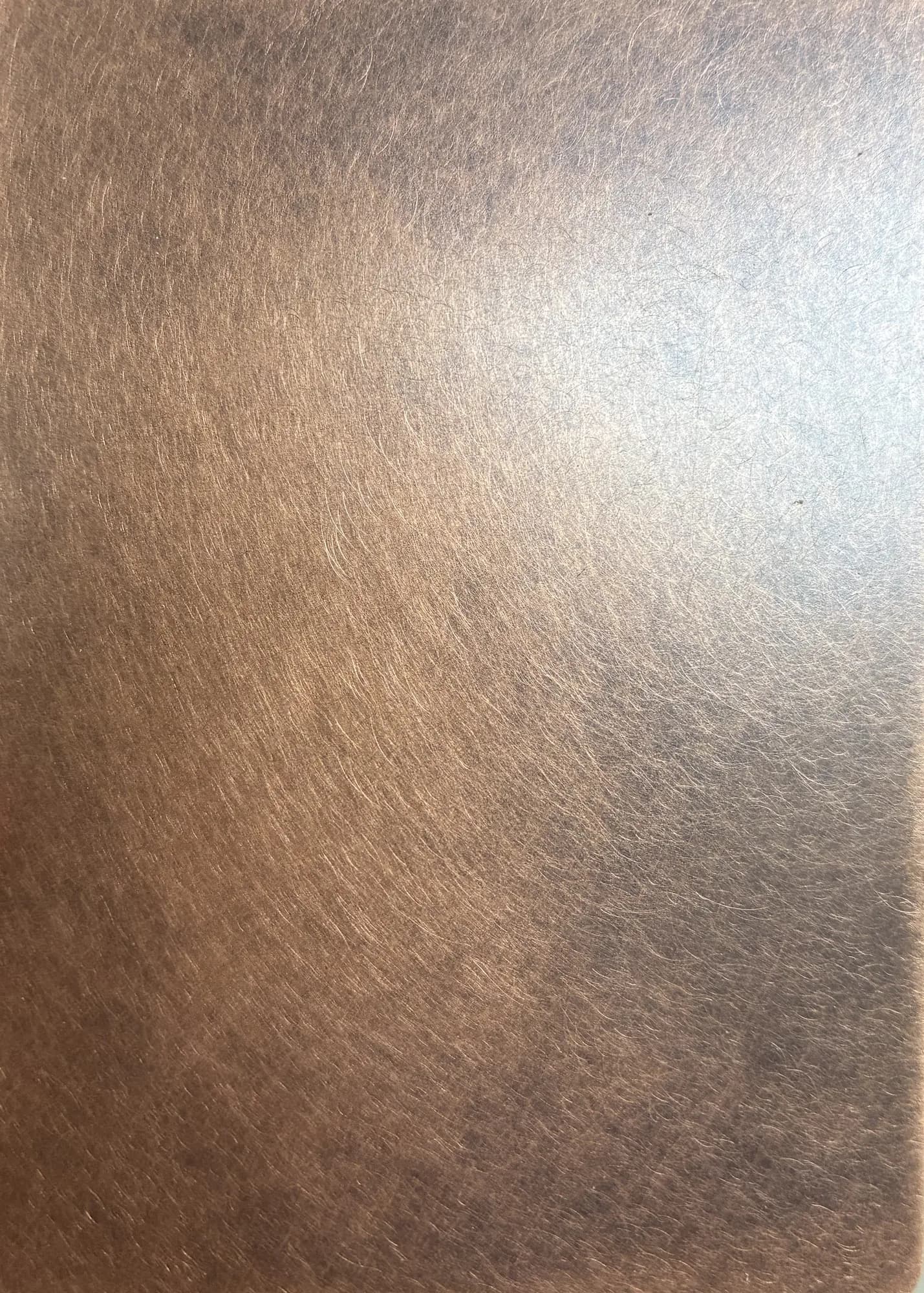 Monarch copper antiqued cloudy metal finish sample