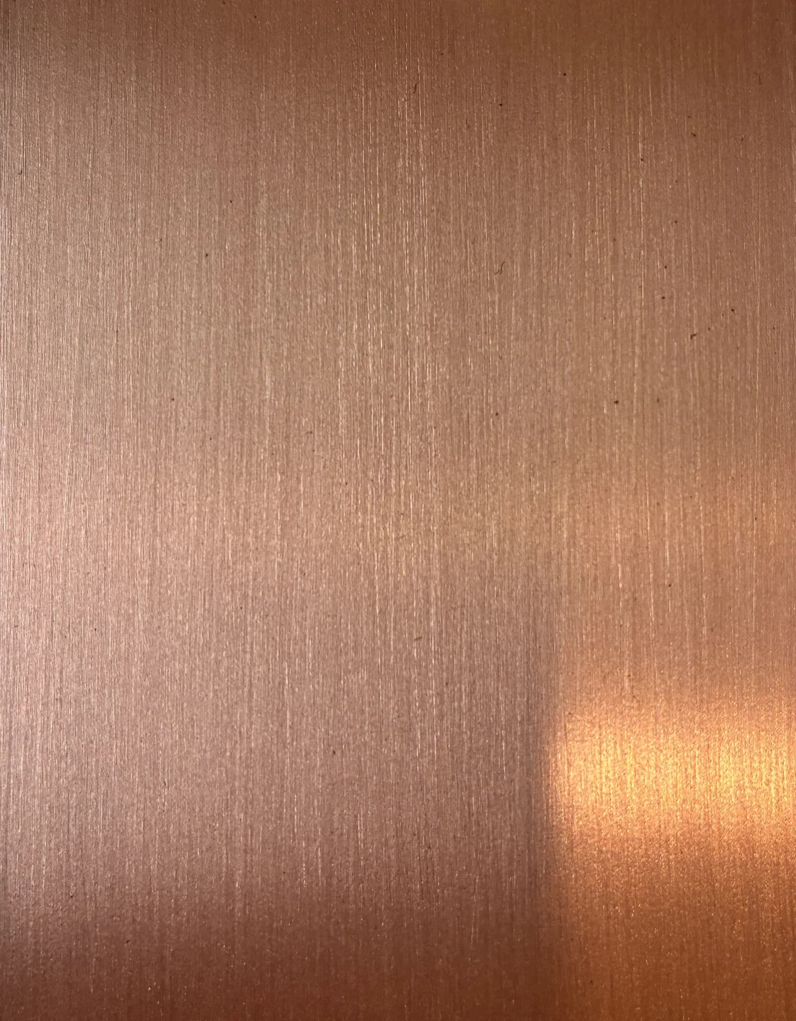 Monarch copper brushed metal finish sample